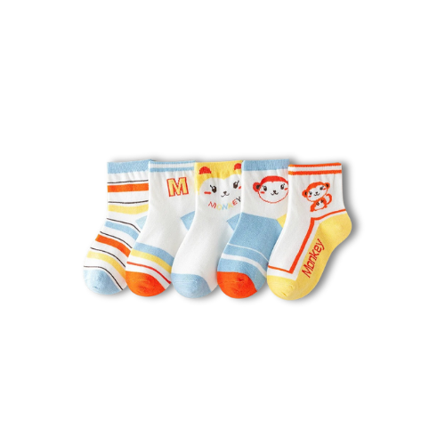 Chaussettes enfant singe lot de 5