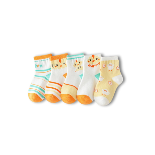 Chaussettes enfant poule lot de 5