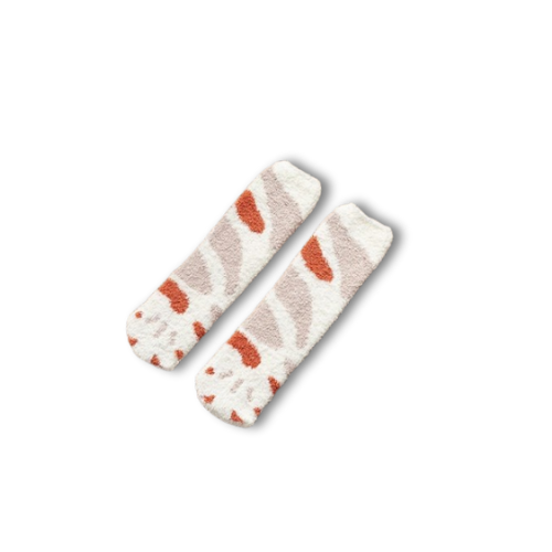 Chaussettes femme <br> Pattes de chat rayées
