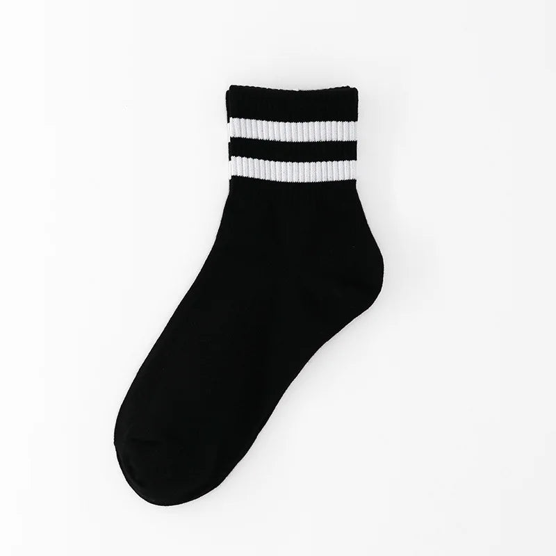 Chaussettes homme en coton avec rayures blanches
