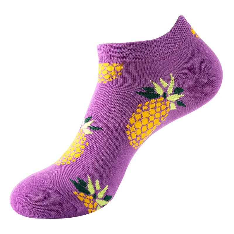 Socquettes motif ananas violet | La Sock Box