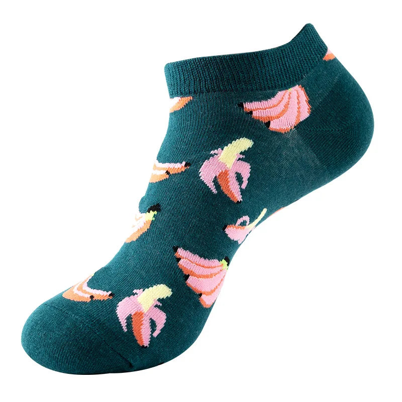 Socquettes motif bananes ouvertes roses | La Sock Box
