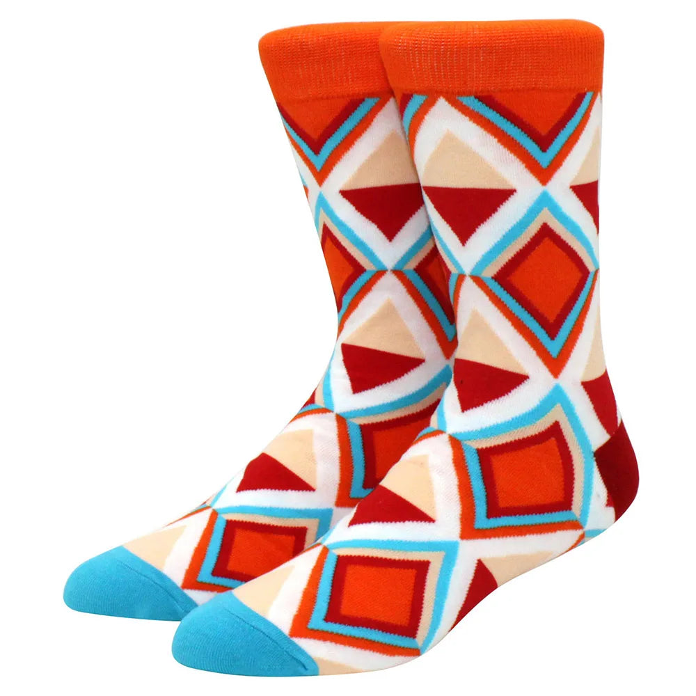 Chaussettes motif losange orange