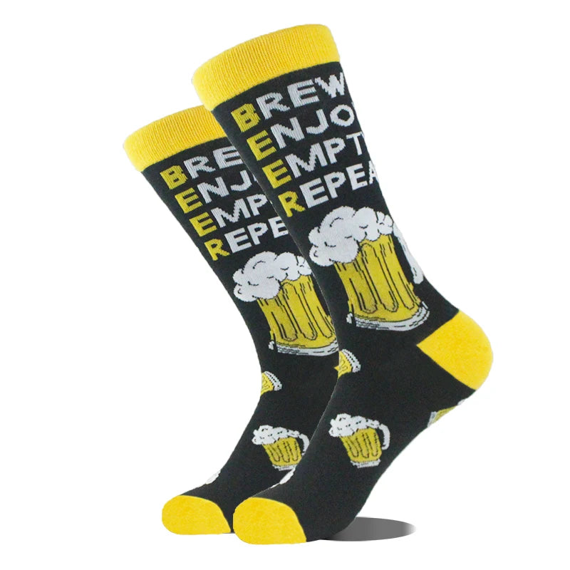 Chaussettes motif bière