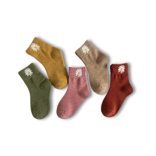 Chaussettes enfant fleur lot de 5