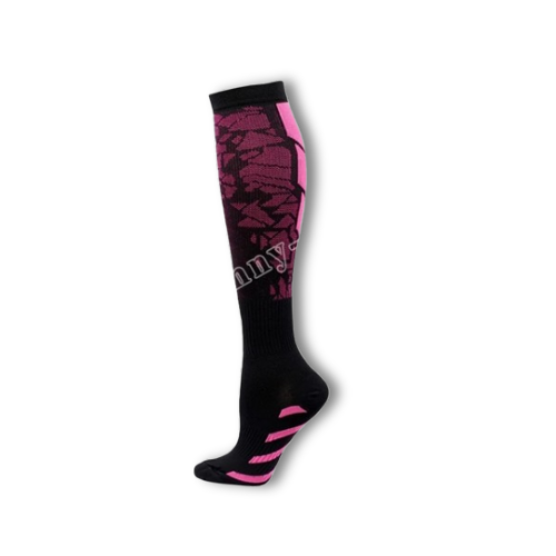 Chaussettes de compression noires et rose