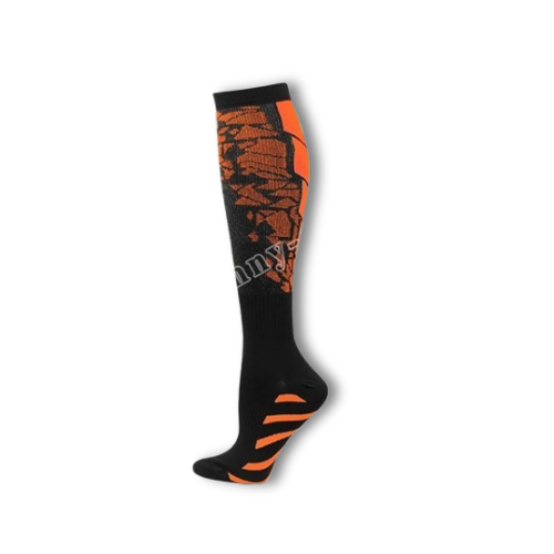 Chaussettes de compression noires et orange