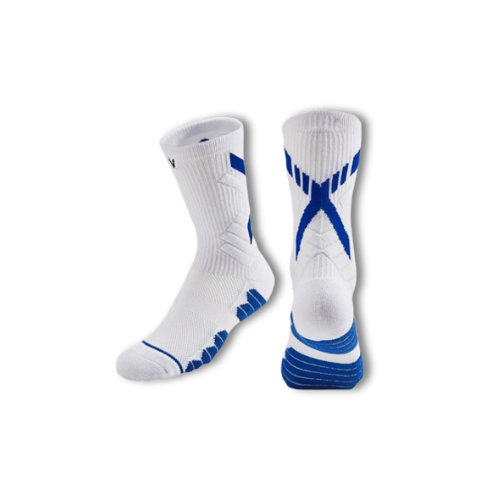 Chaussettes de running blanches et bleue