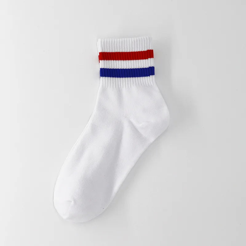 Chaussettes homme en coton avec rayures bicolores