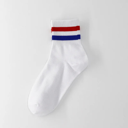 Chaussettes homme en coton avec rayures bicolores