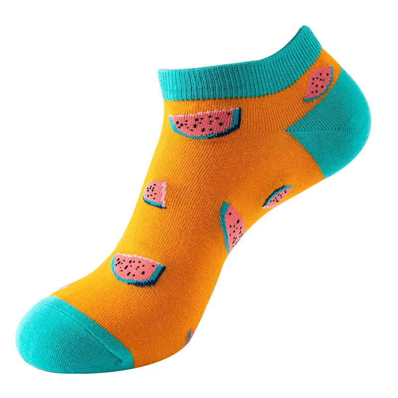 Socquettes motif pastèques orange | La Sock Box