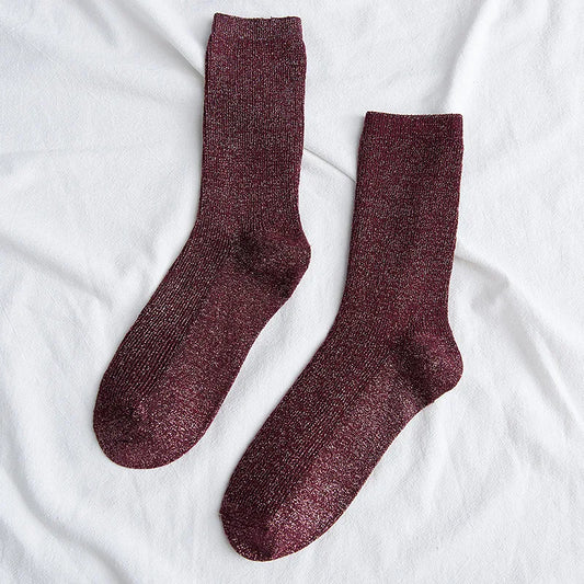 Chaussettes à paillettes rouge