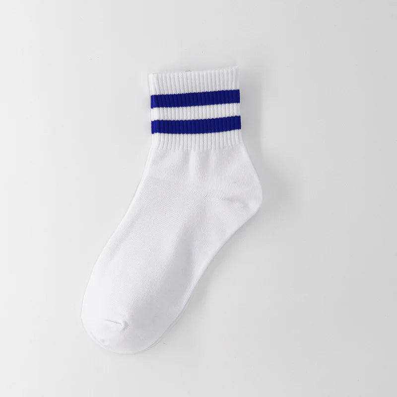Chaussettes homme en coton avec rayures bleues