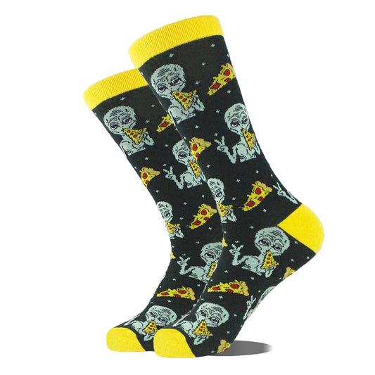 Chaussettes martien mangeur de pizza