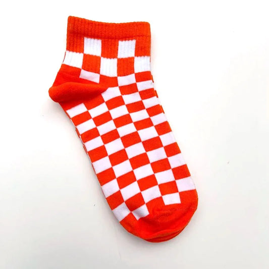 Socquettes à carreaux oranges | La Sock Box