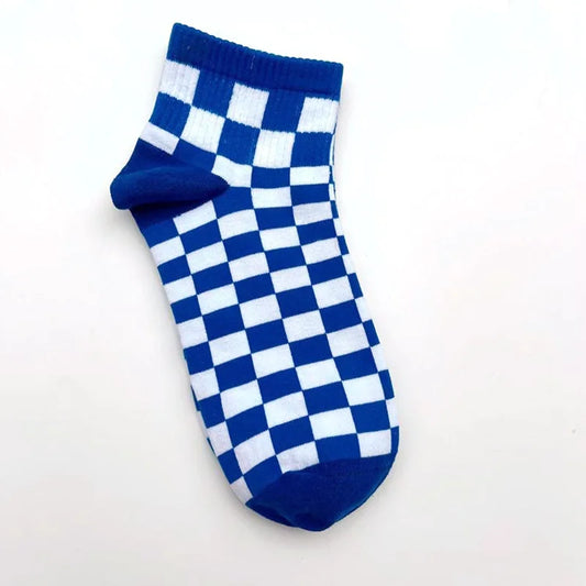 Socquettes à carreaux bleus | La Sock Box