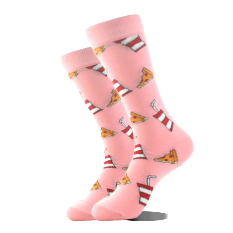 Chaussettes motif pizza soda