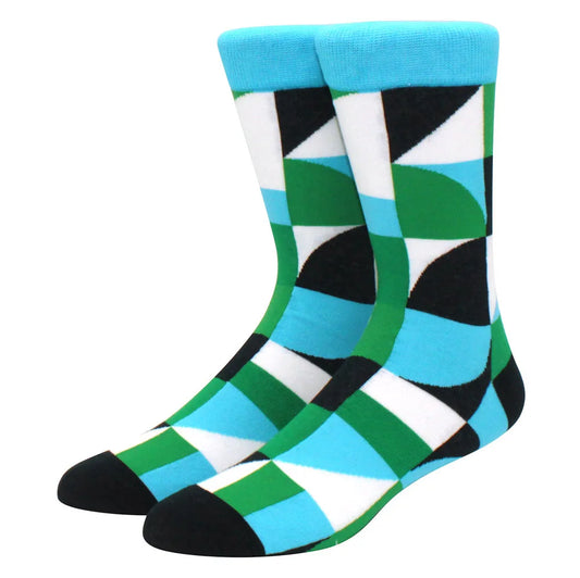 Chaussettes géométrie bleue