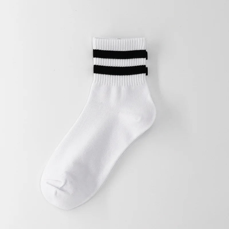 Chaussettes homme en coton avec rayures noires
