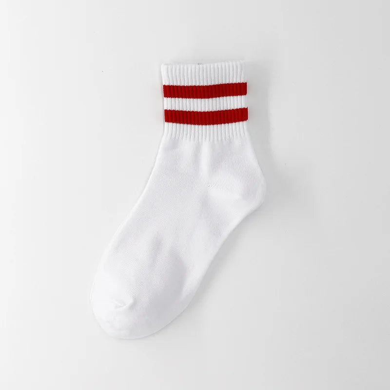 Chaussettes homme en coton avec rayures rouges