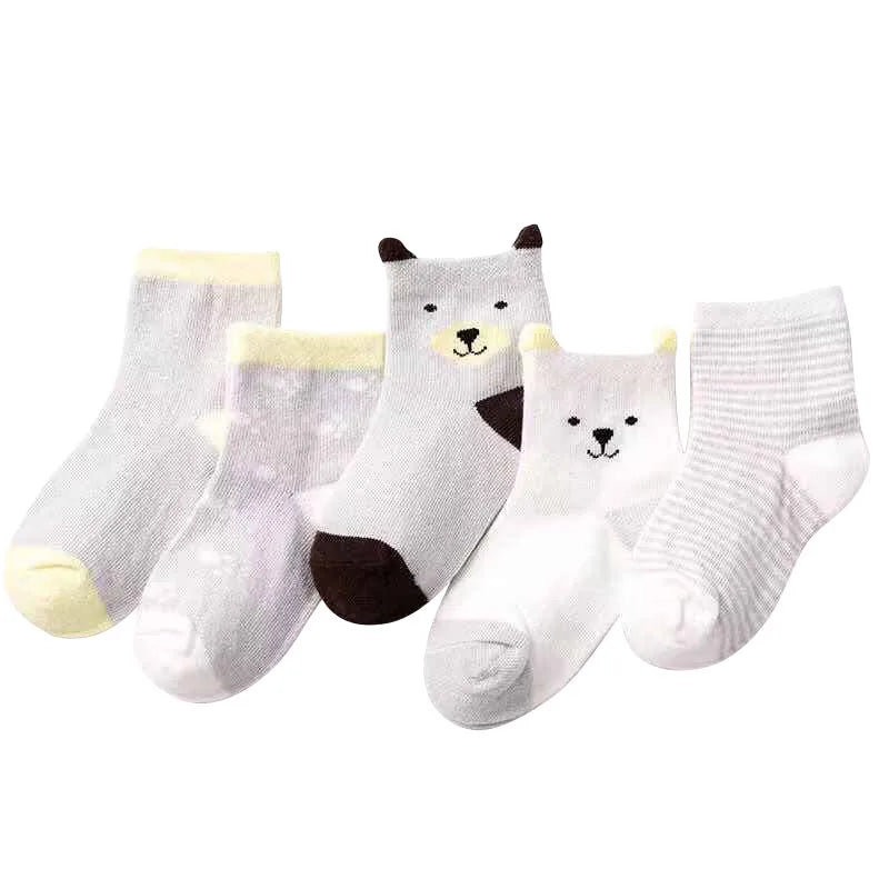 Chaussettes enfant ours blanc lot de 5