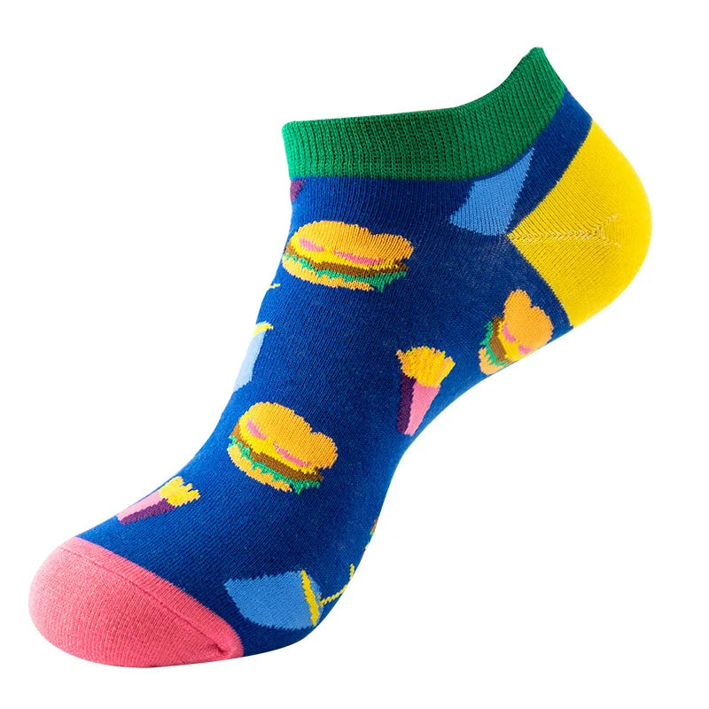 Socquettes motifs fast-food colorés | La Sock Box