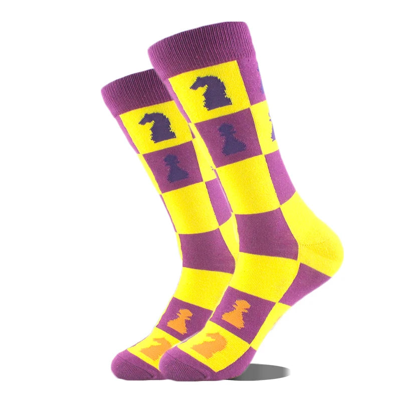Chaussettes motif jeu d'échec